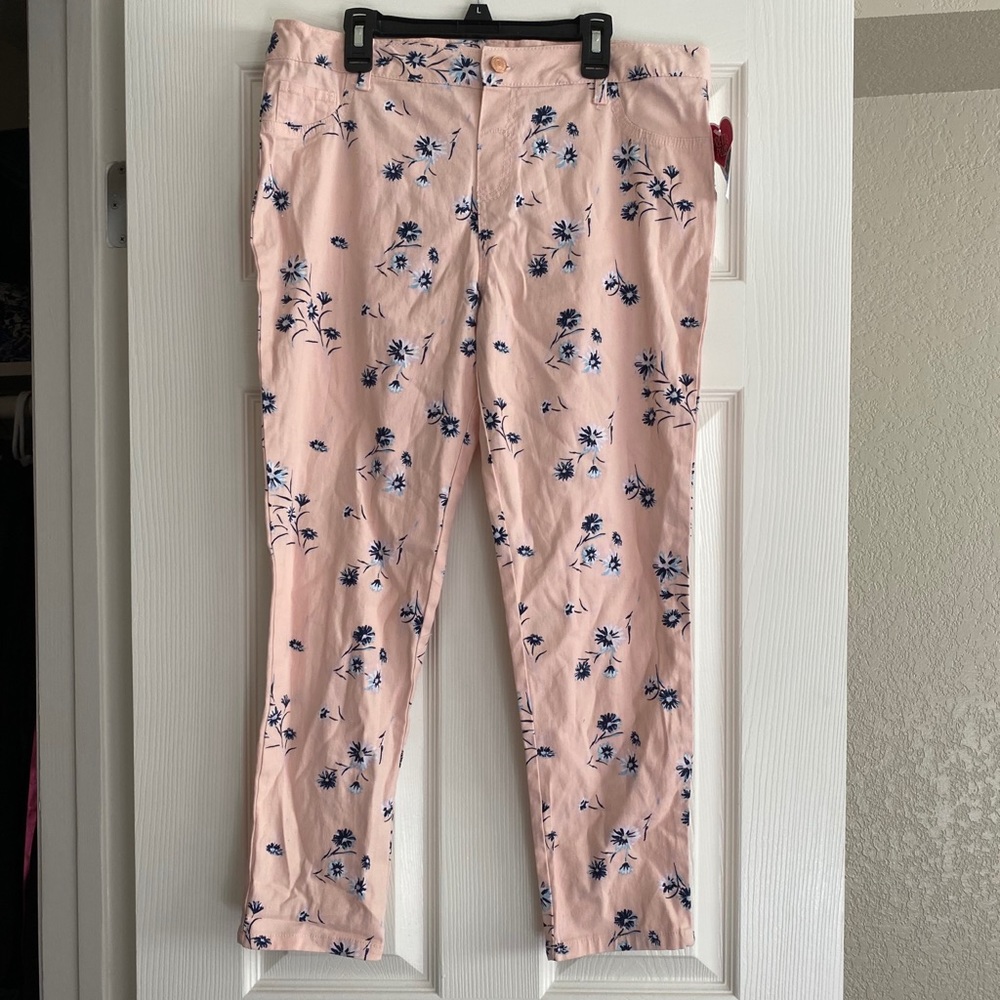 Pink Flower print Jeans